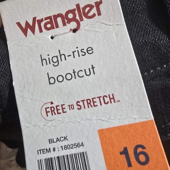 Wrangler Ladies' High-Rise Bootcut Jeans, Black, Size 16/36 - New - Picture 12 of 15